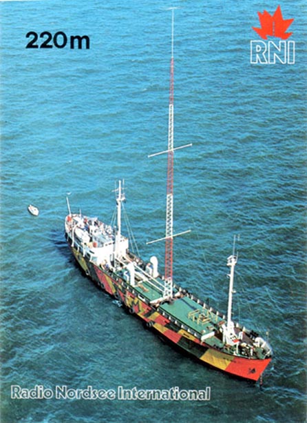 Radio Nordsee International ship the Mebo II - 5 full mast logo and 220m